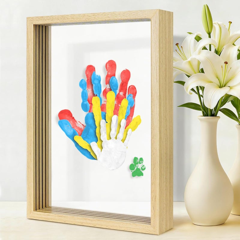 Omrhvi Family Handprint Kit, DIY Craft Keepsake, Hand Print Photo Frame, Family Gifts for New Mom, New Baby, New Parents, Grandparents, Mother's Day, Father's Day, Adoption Day, Anniversary - Image 1